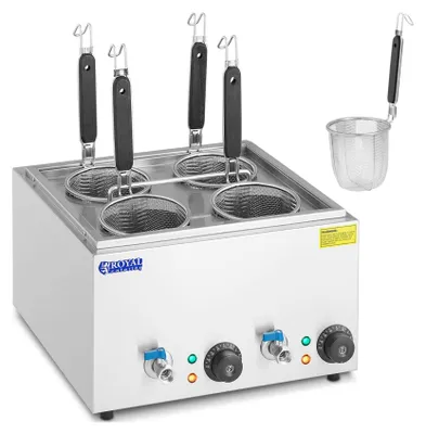 Zdjęcie produktu dla Makaroniarka Warnik Do Gotowania Makaronu Z Kranikami 4 Kosze 2 X 6,5 L 3000 W