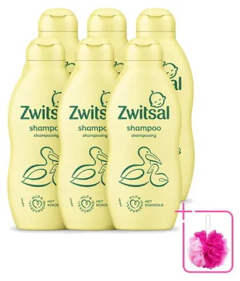 Image de 6 x Shampooing pour bébé Zwitsal - Doux et nourrissant - 200 ml - Pack économique - 6 pièces