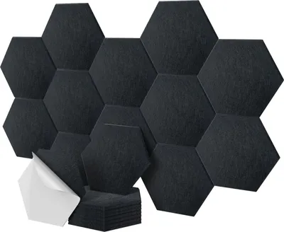 Image de Panneaux acoustiques hexagonaux, auto-adhésifs, réduction du bruit