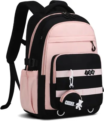 Produktbild von Schultasche für Mädchen – Tagesrucksack für Jugendliche – Leicht und geräumig – Wasserdicht mit Reflektoren – 31 x 17 x 46 cm