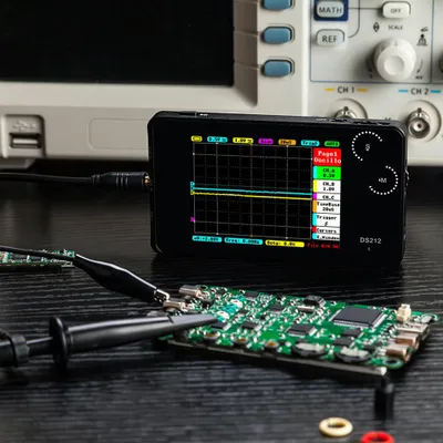 Imagen del producto de Osciloscopio DS212 Mini: Osciloscopio digital portátil de almacenamiento, tamaño de bolsillo, con 2 canales y interfaz USB, ideal para la reparación de dispositivos electrónicos