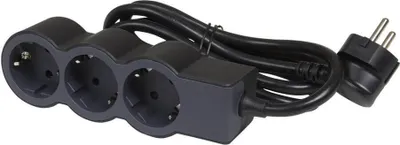 Image de Legrand multiprise plat 3x prise, 1,5 mètre de câble noir 694550