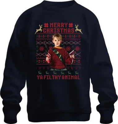 Obrázok produktu pre Veselé Vianoce Ya Filthy Animal Weihnachten Kevin Kult Humor Uni mikina, námornícka, M