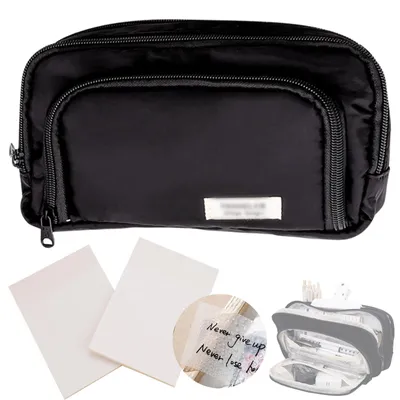 Produktbild von Großes Federmäppchen, Uni-Federmäppchen, geräumige Stiftetasche, Federmäppchen für Schule, Büro, Schüler und Erwachsene