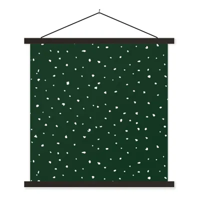 Produktbild von MuchoWow® Textilposter Grün - Design - Punkte 40x40 cm mit schwarzem Rahmen - Fotos
