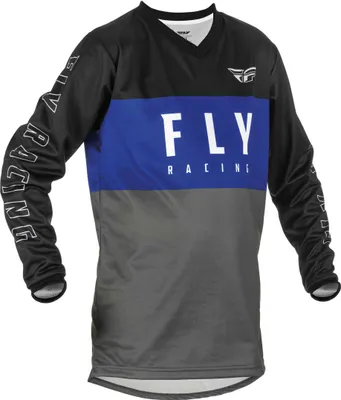 Produktbild von Fly Racing F-16 Jugend Motocross Jersey, schwarz/grau/blau, YS