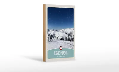 Produktbild von Holzschild Reise 12x18 cm Ischgl Östereich Winter Wälder Urlaub
