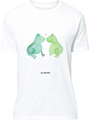 Produktbild von Mr. & Mrs. Panda Größe M T-Shirt Frosch Liebe - Weiß - Geschenk, Herren, Freundin, Shirt, mit Spruch, Frösche, Hochzeitstag, Tshirt