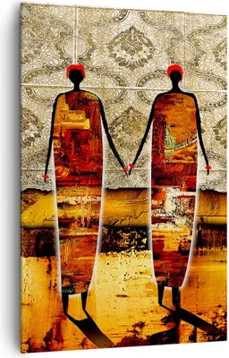 Produktbild von Bild auf Leinwand - Leinwandbild - Einteilig - Paar afrika wüste folklore - 80x120cm - Wand Bild - Wanddeko - Wandbilder - Leinwanddruck - Wanddekoration - Leinwand bilder - Wandbild - PA80x120-0659