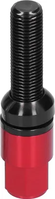 Immagine prodotto di 20 bulloni ruota allungati M14 x 1,5 in acciaio 28 mm/1,1 pollici filettatura con manicotto universale per CarRed
