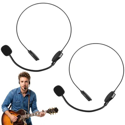 Produktbild von 2 Stück schwarze Headsets, Mikrofon, Halloween-Headset, Kostümzubehör