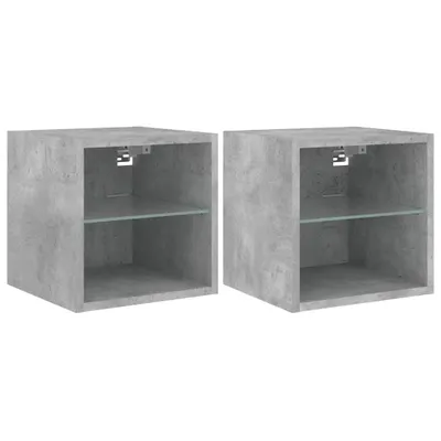 Obrázek produktu pro TV nástěnné skříňky s LED světly 2 ks. Betonově šedá 30x28,5x30 cm