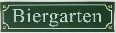 Produktbild von Strassenschild Biergarten grün 30x8 cm Bier Garten Emaille Schild Emaile Andenken