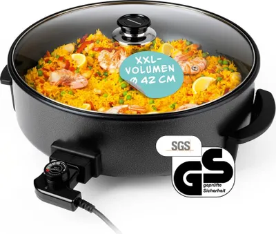 Produktbild von GOURMETmaxx elektrische Partypfanne - Ø 42 cm - mit Thermostat und Glasdeckel