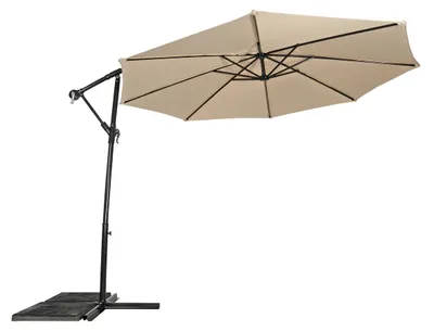 Produktbild von Lesli Living Ampelschirm + Kreuzfuß-Ständer "Gemini Ecru" Ecru ø300cm