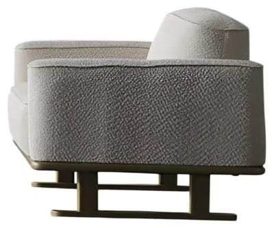 Immagine prodotto di Poltrona di design beige per soggiorno a un posto Elegante poltrona imbottita