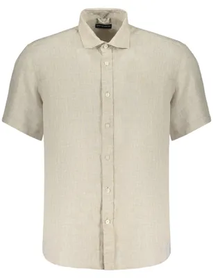 Immagine prodotto di Elegante camicia da uomo a maniche corte color beige con colletto alla francese