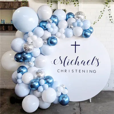 Produktbild von 107x Ballon Girlande Ballonbogen Kit Luftballons Konfetti Ballons für Geburtstag Party Hintergr Deko Hochzeit Birthday (Blau Weiß und Silber Set)