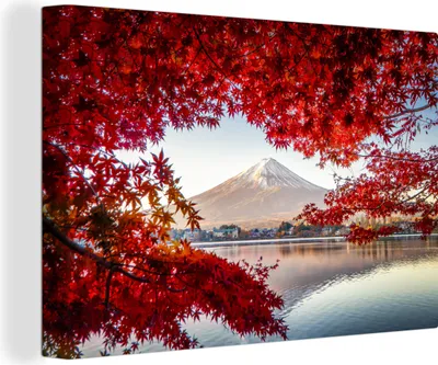 Obrázok produktu pre MuchoWow® - Obraz na plátne - Hora Fudži v Japonsku, nástenná maľba, nástenné dekorácie, obývacia izba, 90x60cm