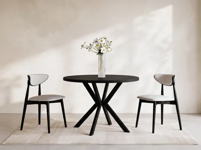 Produktbild von Runder Ausziehbarer Esstisch - Loft Style Tisch mit Metallbeinen - 100 bis 180 cm - Industrieller Tisch für Wohnzimmer - Spacesaver - Schwarz - 100 cm