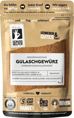 Produktbild von Gulaschgewürz, Gewürzmischung für ungarisches Gulasch mit Paprika, gemahlen, 100g