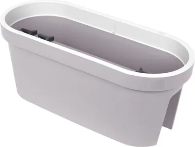 Produktbild von Pflanztopf Geländer 60cm Balkonkübel Geländerkasten bunt - Geländertopf Blumenkasten für Balkongeländer inkl. 4 Halterungen und 2 Ablauflöcher, Farbe:hellgrau