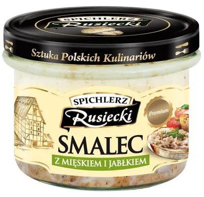 Zdjęcie produktu dla Spichlerz Rusiecki Smalec z mięskiem i jabłkiem 160g
