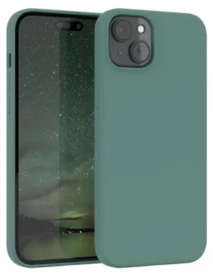 Produktbild von EAZY CASE Silikonhülle für Apple iPhone 15 Plus Silikon Backcover Schutz in Grün