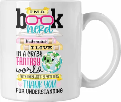 Produktbild von Trendation - Leseratte Geschenk Tasse I'm A Book Nerd Bücher Lesen Bücherwurm Geschenk Spruch Lesen (Weiß)