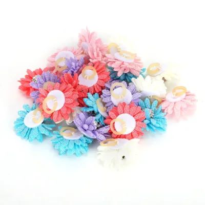 Imagen del producto de Lazos y flores para el pelo de mascotas, lazos para el cuidado y la peluquería de perros, lazos adorables para el pelo de mascotas, accesorios para la cabeza de mascotas para el cuidado, lazos y flores para el pelo de mascotas con gomas elásticas