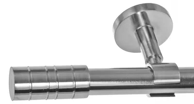 Produktbild von Edelstahl Look Gardinenstange 20mm Deckenträger 1-läufig Zylinder, Länge wählbar D31 E34 R