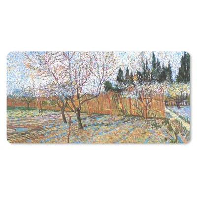 Produktbild von MuchoWow® Mauspad Mousepad Blühender Pfirsichbaum - Vincent van Gogh 60x30 cm - Mousepads - Maus Mat - Pad - Mausunterlage - Nachhaltig
