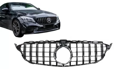 Zdjęcie produktu dla Grill przedni do samochodu Mercedes C-Klasse W205 S205 A205 C205, model po liftingu 03.18-20, kolor: czarny.