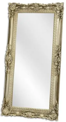 Image de Casa Padrino Miroir baroque argenté 88 x H. 178 cm - Miroir de garde-robe - Miroir de salon - Miroir mural somptueux de style baroque