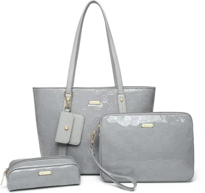 Produktbild von Miss Lulu Damen Handtasche Shopper Set Kunstleder Mittelgroß 3-teilig