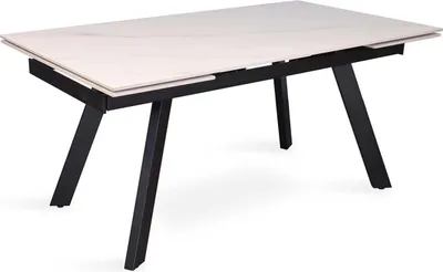 Produktbild von Ausziehbarer Esstisch Hertha | 160/240 x 90 x 76 cm | Weiß/Stein
