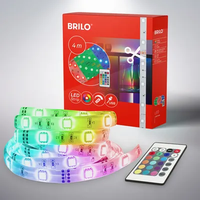 Immagine prodotto di Nastro LED RGB, 4 m, 120xRGB-LED/0,04W, incl. USB