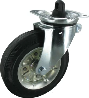 Produktbild von Müllrolle Müllcontainerrolle Lenkrolle mit Zentralfeststeller Feststeller Rad 200mm Vollgummi