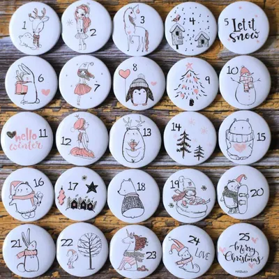 Obrázok produktu pre Vianočný kalendár – čísla na ozdobenie, ružové, 25 kusov