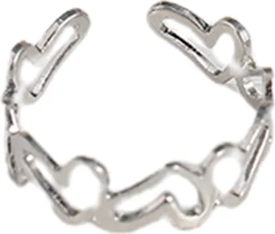 Produktbild von Fingerring, aushöhlen, überzogen, Herz, Schmuck, Öffnung, verstellbarer Ring, Valentinstagsgeschenk-B