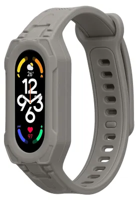 Produktbild von kwmobile Sportarmband kompatibel mit Xiaomi Smart Band 10 / Smart Band 9 / 8 7 6 5 4 3 - Armband TPU Silikon für Fitnesstracker - mit Schutz Bumper