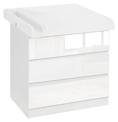 Produktbild von Kommode mit Wickelkommode, 3 Schubladen und Kippschutz Weiß | 80x48x78 cm
