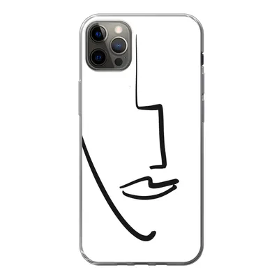 Produktbild von MuchoWow® Handyhülle Schutzhülle Hülle für iPhone 13 Pro Max Gesicht - Frau - Minimalismus Silikon Softcase Handy Hülle - Mobiltelefon