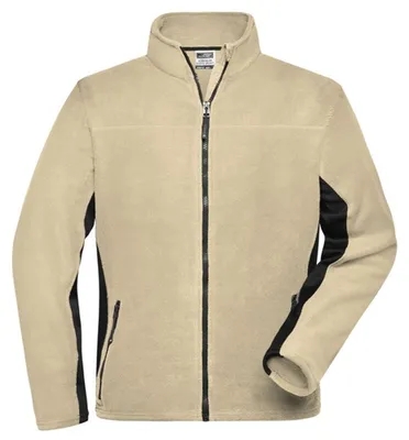 Produktbild von James and Nicholson - "Strong" Fleecejacke für Herren, Arbeit LT2789 (M) (Steinfarben/Schwarz)