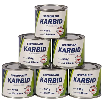 Produktbild von SPEEDPLANT Karbid 3kg (6x 500g) - Carbid Kabit Kabitt karbitt Karbit Karbid Große feste Steine Körnung 15-25mm - 6 Dosen