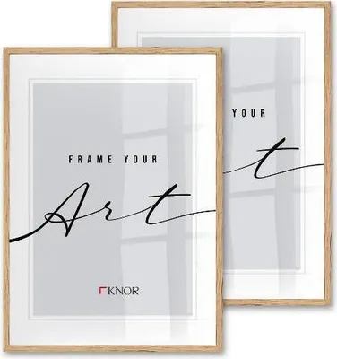 Produktbild von 🖼️KNOR®️ Bilderrahmen 50X70 cm Beige, 2er Set Posterrahmen, Bilderrahmen, Fotorahmen, bruchsicheres Acrylglas, Picture Frame 50X70, zum Aufhängen & Aufstellen 🎨Isabella Kollektion