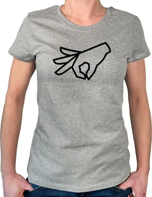 Produktbild von Huuraa Damen T-Shirt Reingeguckt Hand L Sport Grey Bio Baumwolle Fairtrade Damenshirt Geschenkidee