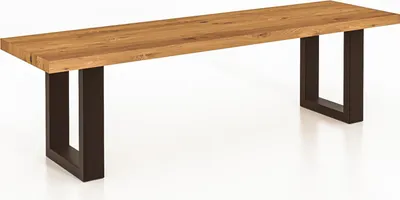 Productafbeelding van Bank van massief hout, wildeik, naturel geolied