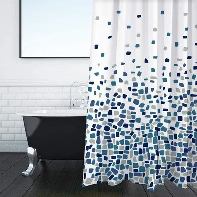 Productafbeelding van Schimmelwerende mozaïekbekleding - waterafstotend - 100% polyester - 180 x 180 cm - Blauw