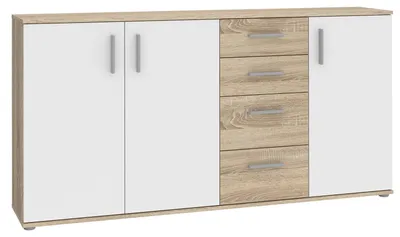 Produktbild von home24 Sideboard - Weiß / Eiche Sonoma Nachbildung